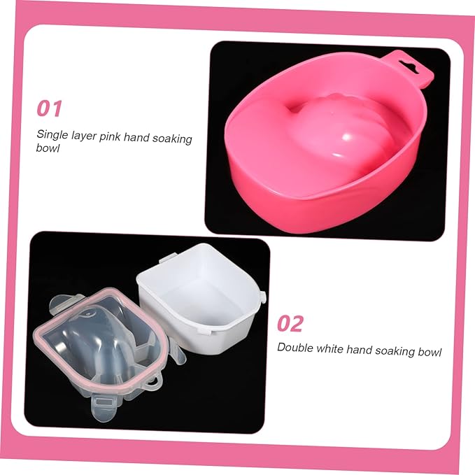 2pcs Nail Soaking Bowls for Manicure Spa Nail Art Tool for Soaking for Home Diy and Professional Use Comfortable Care