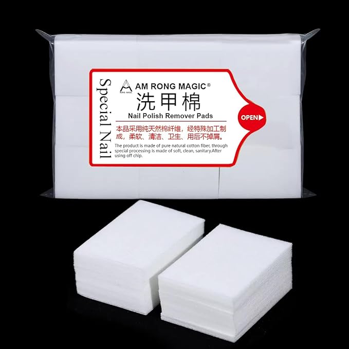Nail Cotton Pads -600PCS Lint Free Gel Nail Polish Removers Eyelash Extension Glue Cleaning Wipes, WipesNail Art Gel Lint Free Nail Wipes (White)