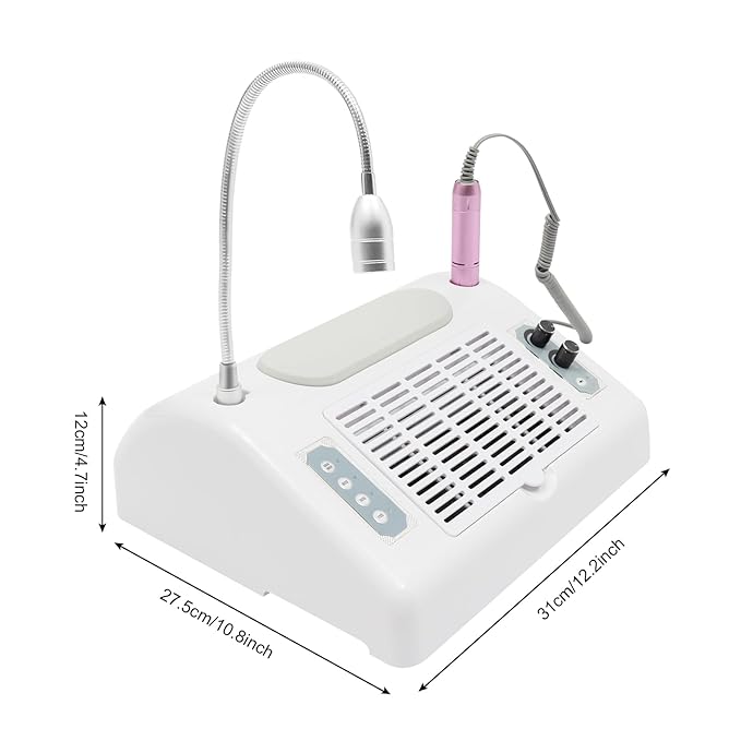 5 in 1 Nail Dust Collector 40W Nail Vacuum Dust Collector Extractor Professional 30000rpm Electric Nail Drill Machine With 48W/96W UV LED Nail Lamp Nail Art Tool With LED Light