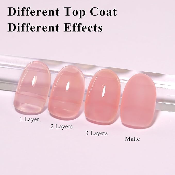 Imtiti Jelly Gel Nail Polish, Pink Peach Sheer Jelly Nail Gel Polish Soak Off UV LED Spring Summer Translucent Art Manicure Salon DIY Design 10ML