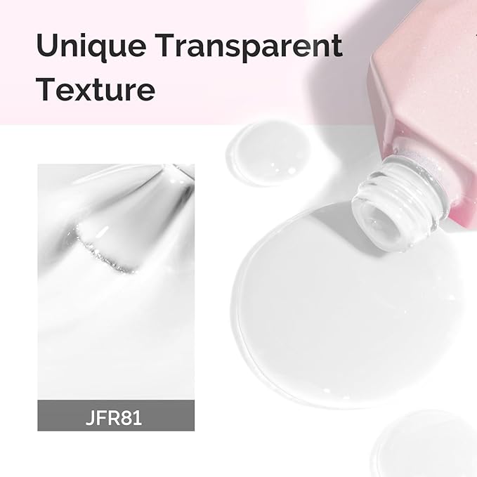 MelodySusie White Gel Nail Polish, 0.5Fl.oz Jeweliver Jelly Gel Polish Translucent Nude Natural Color Sheer Soak Off UV LED Light Cure Gift for Women Girls Nail Art Manicure DIY at Home JFR81