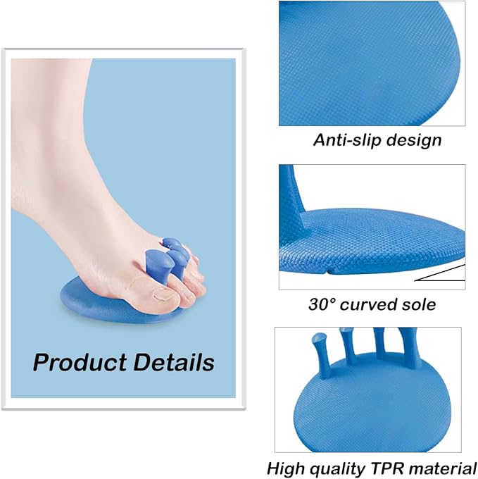 Toe Separators for Overlapping Toes Women,Blue Calf Trainer Toe Separators for Women,Multifunctional Bunion Corrector Thin Leg Exerciser,Suitable for Having Plantar Fasciitis,Bunions,Other Foot Pain