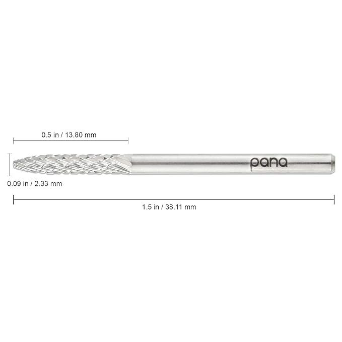 PANA 3/32" Shank Size - Under Nail Cleaner Silver Carbide Bit Medium Grit - Nail Drill Bit for Dremel Machine