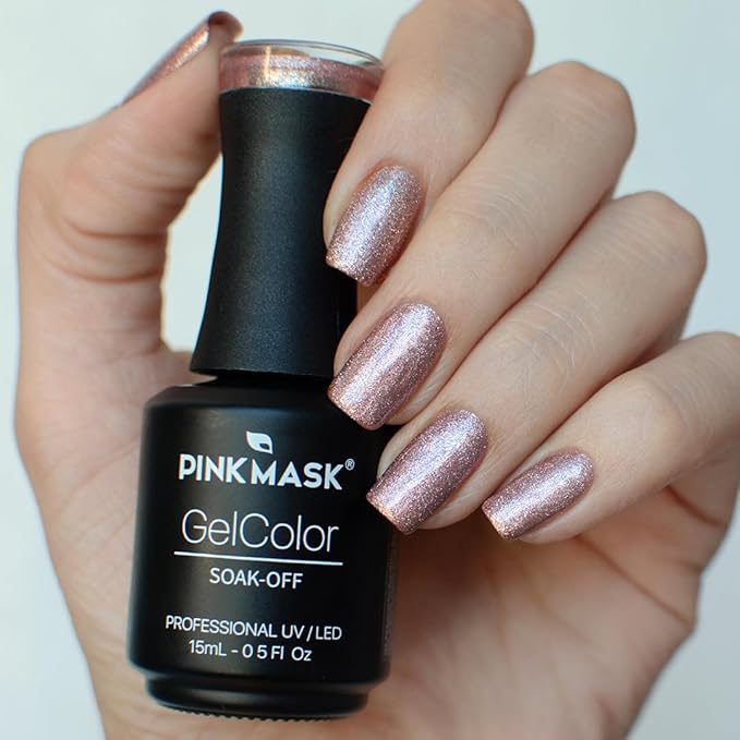 PINK MASK Gel Color Nail Polish Brut Rosé 15ml / o.5 oz - UV/LED Gel Polish, Non Wipe, Long Lasting, Soak Off Formula