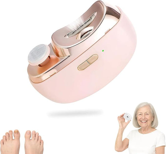 Electric Nail Clipper for Senior - 2026 Smart Nail Clipper for Seniors, Electric Toe Nail Clippe with Polishing, Nail Trimmers Gift for Adult for Arthritis, Low Vision (Pink)