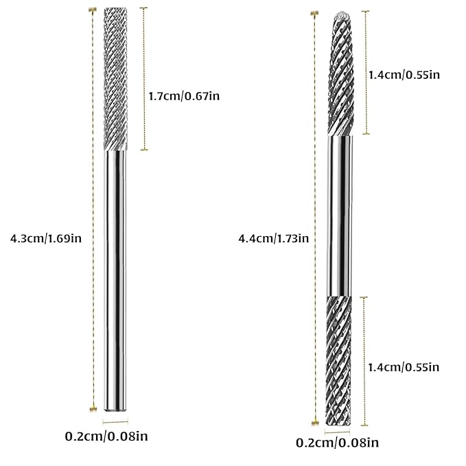 2Pcs 3XF Cuticle Nail Drill Bit, Cuticle Bit for Nail Drill Double Heads Cuticle Drill Bits Nails Diamond-Shaped Nail Bits Drill, Cuticle Drill Bit Clean Dead Nail for Manicure Home Salon Supplies