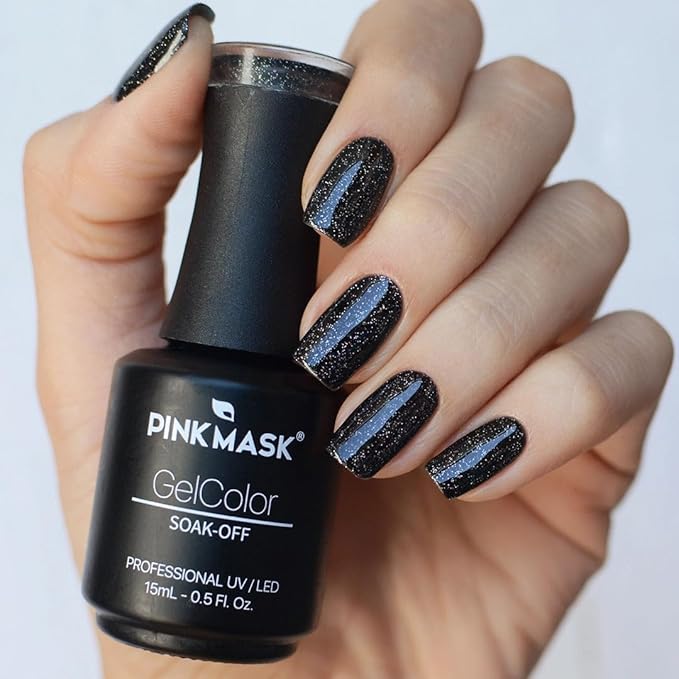 PINK MASK Gel Color Nail Polish Into the Sadows15ml / o.5 oz - UV/LED Gel Polish, Non Wipe, Long Lasting, Soak Off Formula