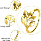 100 Pcs Gold Leaf Napkin Rings Set, Metal Napkin Ring Holders Buckles - Image 3
