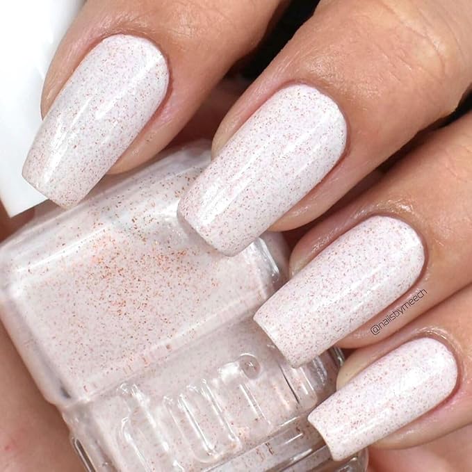 duri Nail Polish, 772 Candy Sky, Baby Pink Speckle Lacquer, Full Coverage, Textured Dot Design | 0.45 Fl. Oz.