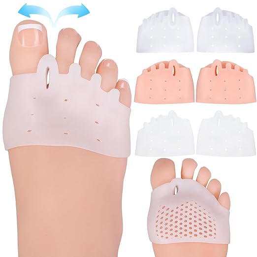 3 Pairs Toe Spacers, Soft and Breathable Gel Toe Separators, Toe Straightener for Hammer Toe, Bunions, Overlapping Toes, Diabetic Feet, Women Men Feet Pain Relief