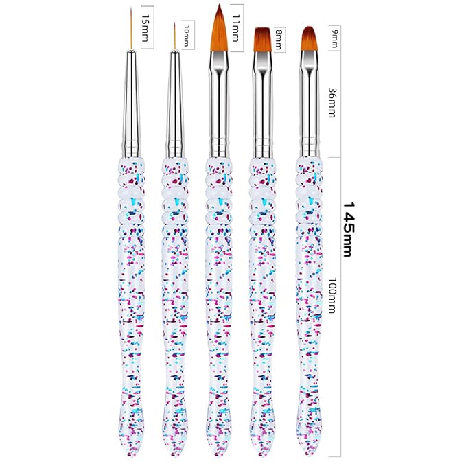 Nail Art Brushes 10 Pcs Kit 10Pcs Nail Painting Brushes and 5 Nail Dotting Tools Whole Set Nail Brushes for Nail Salon
