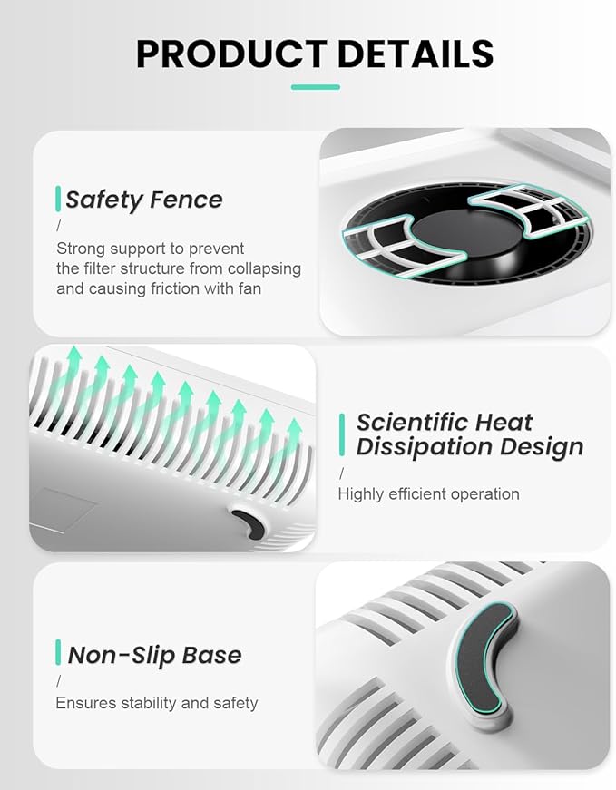 Nail Dust Collector Powerful,Professional Nail Vacuum Dust Collector with Reusable Filter for Acrylic Nail Polishing & Manicure at Nail Salon & Home,4000RPM High Speed Vacuum Suction Fan,Dual Voltage