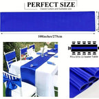 Royal Blue Satin Table Runner 12x108 Inches, 2 Pack | Silk and Smooth Fabric - Image 3
