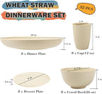 Wheat Straw Dinnerware Sets for 8, Kitchen Dish Set - Image 2