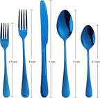 Blue Silverware Set Flatware Cutlery - Image 8
