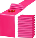 12 Pack Hot Pink Satin Table Runner 12 x 108 Inch Long Premium Table Runners by YMHPRIDE