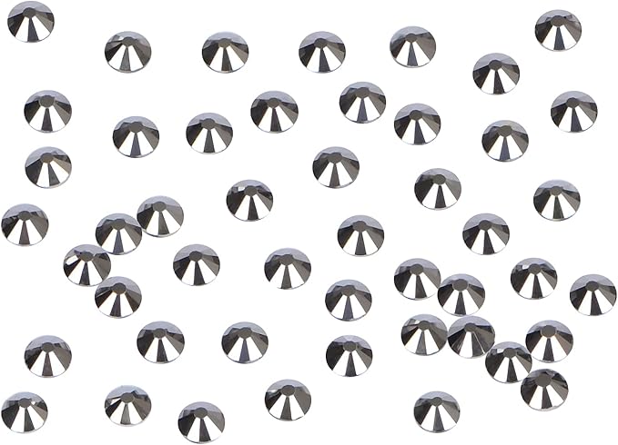 2880PCS Art Nail Rhinestones Non Hotfix Glue Fix Round Crystals Glass Flatback for DIY Jewelry Making with one Picking Pen (ss5 2880pcs, Jet Hematite)