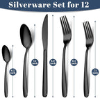 Hunnycook 60-Piece Black Silverware Set - Image 2