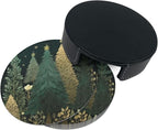 Vintage Green Gold Christmas Tree Coasters - Image 7