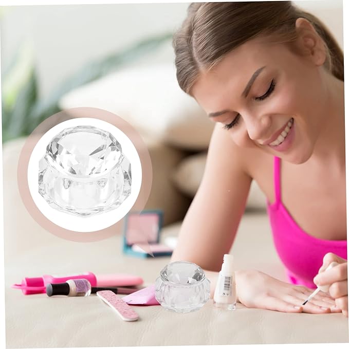 Unique Nail Crystal Glass Cup Nail Art Tool with Lid Manicure Bowl Soaking Bowl Gel Soak off