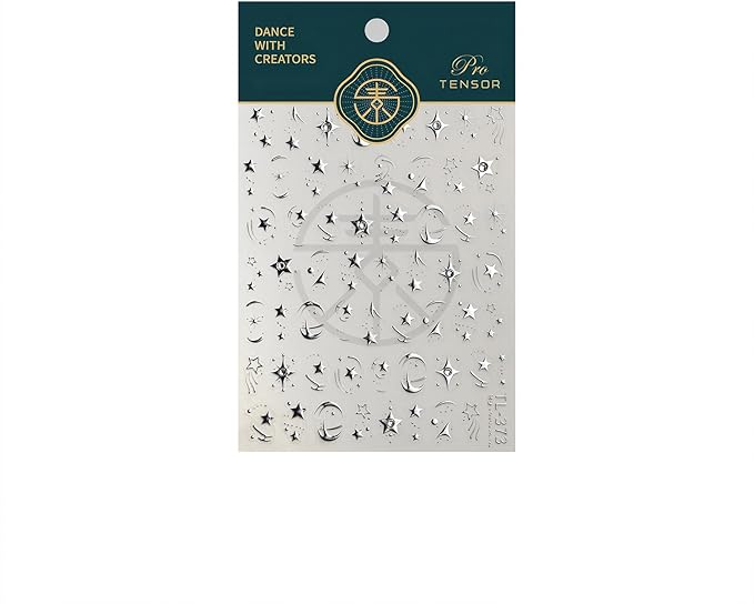 Shine Silver Star Nail Stickers for Nail Art 5D Embossed Self-Adhesive Pentagram Nail Decals with Rhinestones Designs for Women DIY Manicure Supplies Decorations 1 Sheets