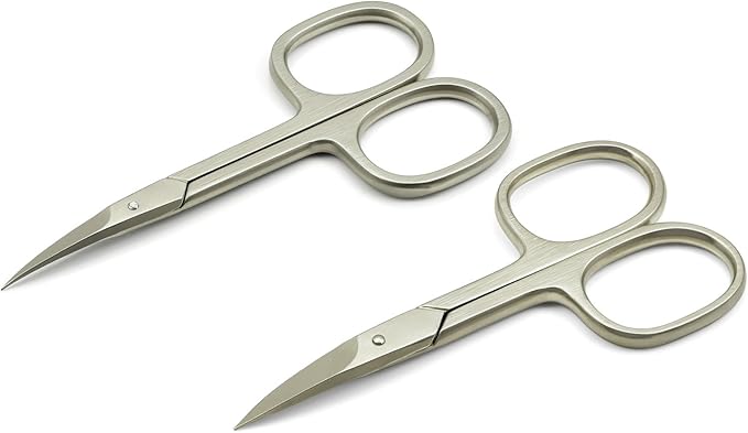 Mont Bleu Set of 2 Scissors: Nail Scissors & Cuticle Scissors made in Italy | sharpened in Solingen