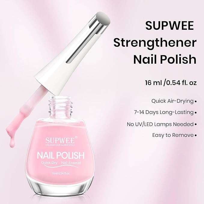 Nail Strengthener, Nail Hardener Extra Strong and Growth, Repair for Thin and Damaged Nails Ridge Filler Sheer Nails Polish 0.54 fl.oz