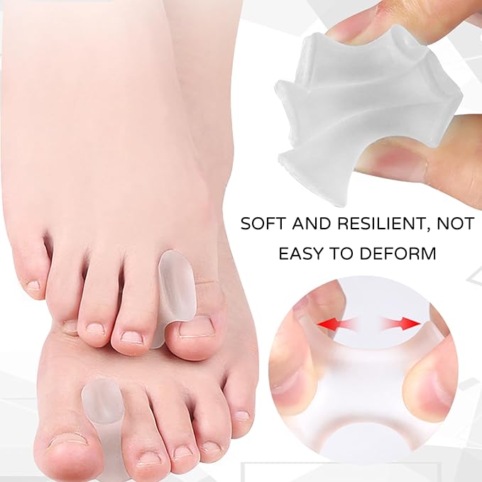 Gel Toe Separators,For Crooked Toes, Overlapping Toes, Hammertoe Corrector,For Women Men Toe Pain Relief(8 Pcs)