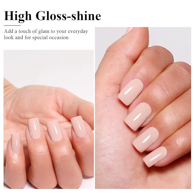 Imtiti Nude Gel Polish, Nude Neutral Gel Polish 3 in 1 One Step Gel Polish Kit, Soak Off LED U V Gel Polish Nail Art Starter Manicure Salon for Women Girls 0.3 Fl Oz