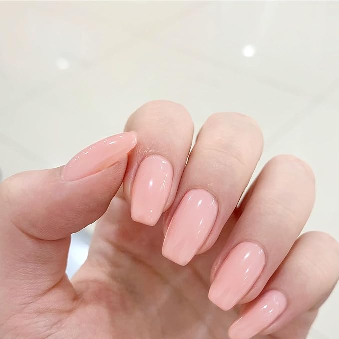 COSMOO Quick Dry Nail Polish, Chip Resistant Manicure, Non-Toxic, Vegan, Cruelty Free, 12ml, Fast Drying in 60 Seconds (Sheer Nude Pink)