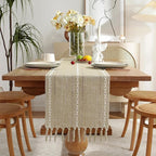 Wracra Rustic Linen Table Runner, Coffee Table Runners 48 inches Long | Raised by Wracra