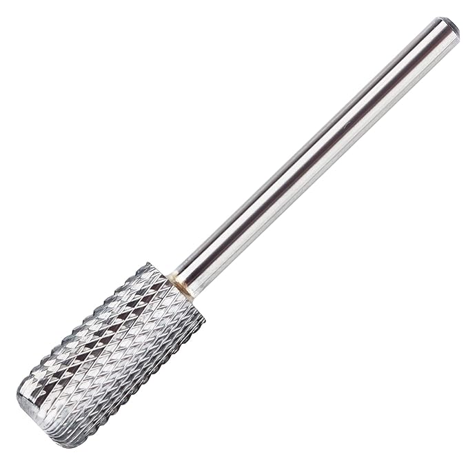 QUNZHAO Nail Drill Bits Dust proof bit Tungsten Steel Fast remove Acrylic or Hard Gel 3/32" Shank - Manicure, Nail Art, Drill Machine (Medium - M, Silver)
