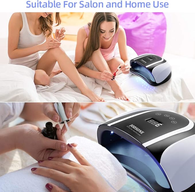 JODSONE 120W U V LED Nail Lamp for Two Hand, Led Light for Gel with 54 Pcs Light Bead, Quick Curing Gel Polish, Nail Dryer Suitable Salon and Home Use, Black