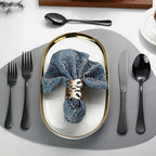 Black Silverware Set for 8, 40 Pieces Stainless Steel Flatware Cutlery Set - Image 5