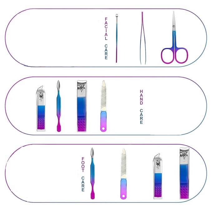 Manicure Set Nail Clipper Set Women Men Travel Nail Clipper Kit Personal Care Tools with Portable Case Manicure Tools Grooming Kit for Men Women Teens Family Friends