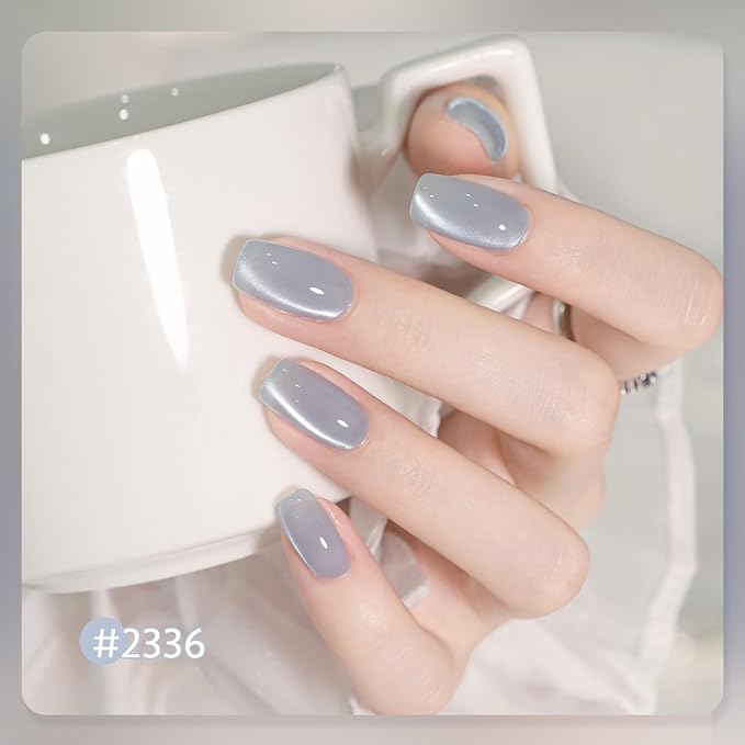 GAOY Cat Eye Gel Nail Polish Set with Magnet for Green Blue Pink Glitter Holographic Cat Eye, Salon Gel Manicure and Nail Art DIY at Home, Minty Fresh
