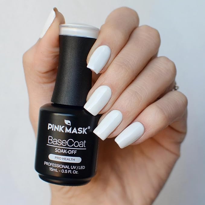 PINK MASK Gel Color Nail Polish White Tips 15ml / o.5 oz - UV/LED Gel Polish, Non Wipe, Long Lasting, Soak Off Formula