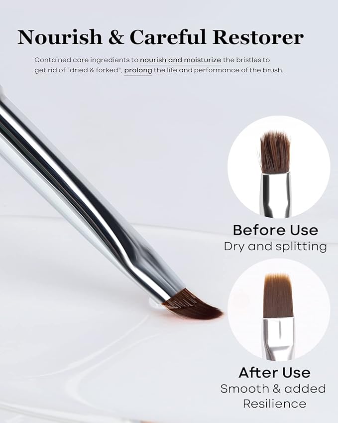 Modelones Nail Art Brush Cleaner & Restorer for Nail Polish/Extension Gel/Solid Builder Gel/Dip Powder/Acrylic Manicure Kits DIY Salon at Home - 80ml, W/Pro Brush