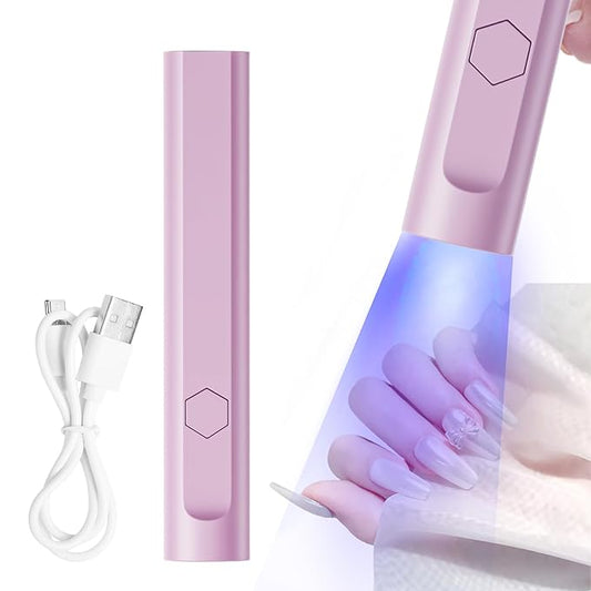 Mini UV Light for Gel Nails, Small Nail Cure Light, Flash Cure Lamp for Gel Nails, LED Nail Lamp for Gel Polish, Manicure USB Nail Dryer for Fast Curing at Salon Home DIY Purple