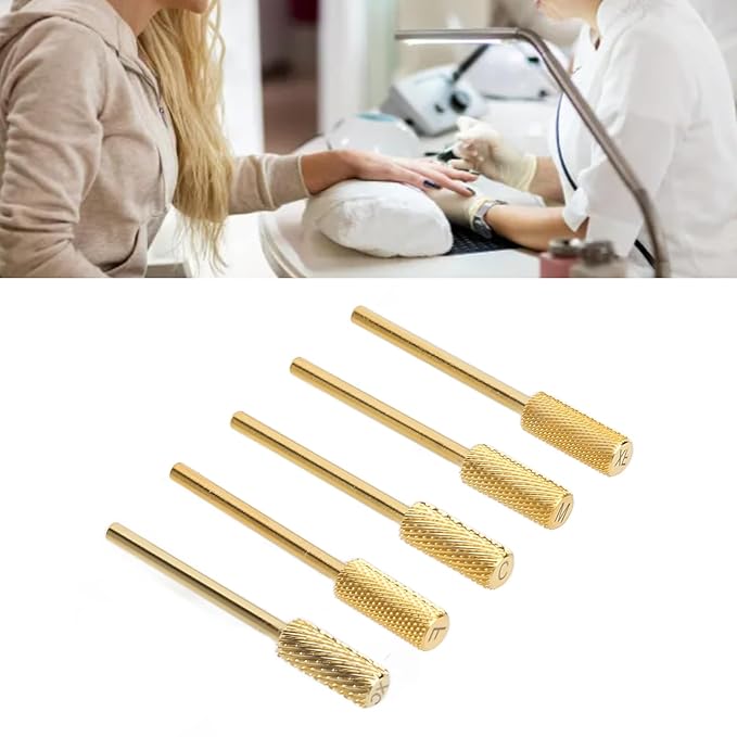 Nail Drill Bits Set, 5PCS Nail Drill Small Bits Sets Polishing Nail Tungsten Steel Drill Bits Manicure Pedicure Grinding Tool Electric Nail Polish Grinder Accessory