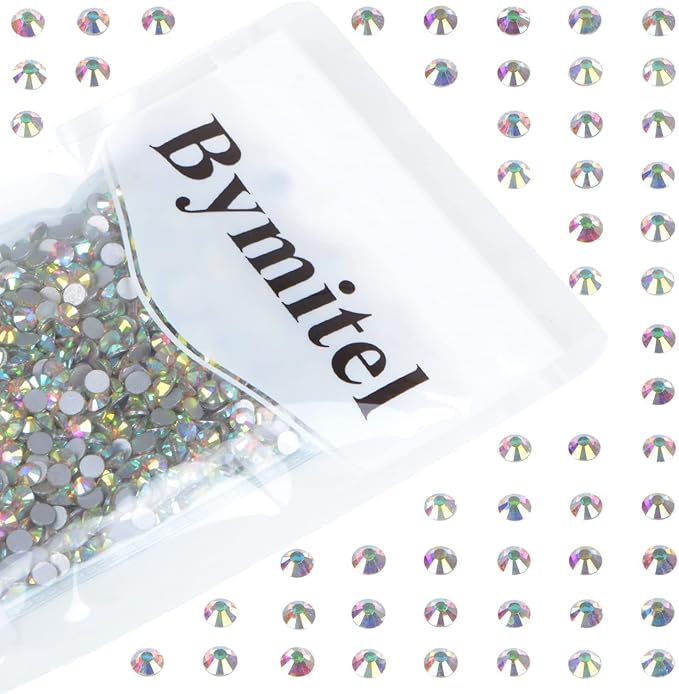 1440PCS Art Nail Rhinestones Non Hotfix Glue Fix Round Crystals Glass Flatback for DIY Jewelry Making with one Picking Pen (ss16 1440pcs, Crystal AB)