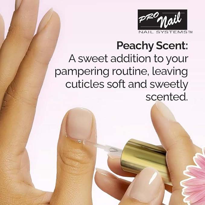 PRO NAIL - Cuticle Revitalizing Oil for Nails, Peach, 2.5 Oz - Professional Strength, Pedicure and Manicure - Moisturizes and Strengthens Nails and Cuticles - Soothing and Nourishing