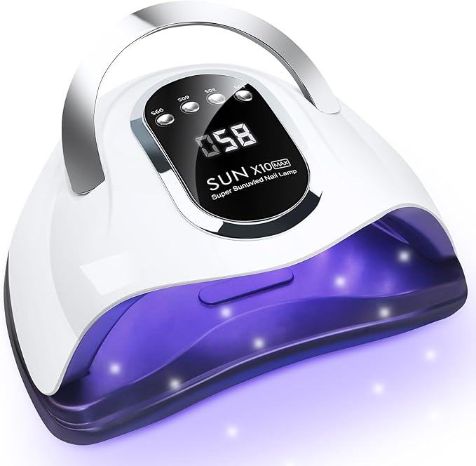 Wisdompark UV LED Nail Lamp 280W, UV Light for Gel Nails with 66Pcs Lamp Beads and Automatic Sensor/4 Timer Settings Professional Nail Dryer for Gel Polish Manicure Art Tools for Home Salon