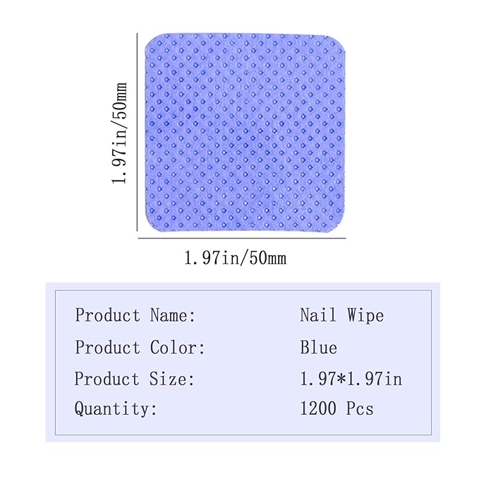 1200 PCS Lint Free Nail Wipes, Nail Polish Remover Pads Wipes, Lint Free Cotton Pads Wipes Non-woven Fabric Lash Glue Wipes, Soft Gel Nail Wipes Eyelash Extension Glue Wipes, Lash Glue Cleaning Pads