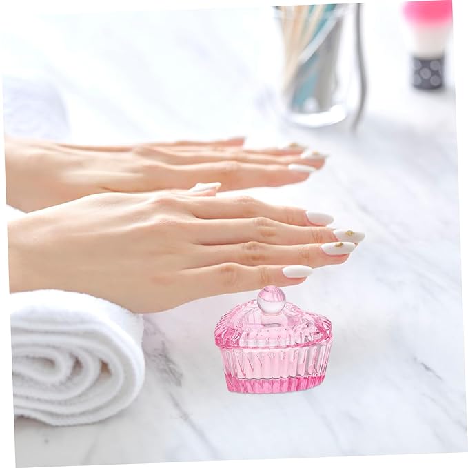 Elegant Nail Soaking Bowl Lid Dappen Dish Glass Cup for Nail Art Pen Wash