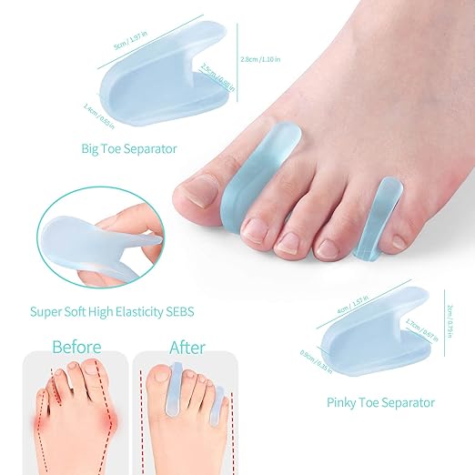 Bunion Corrector for Women and Men, Bunion Socks Sleeves Toe Corrector Comfortable & Breathable for Day/Night Support, Hallux Valgus Pain Relief Non-Slip Big Toe Straightener (White, Large(9-12))