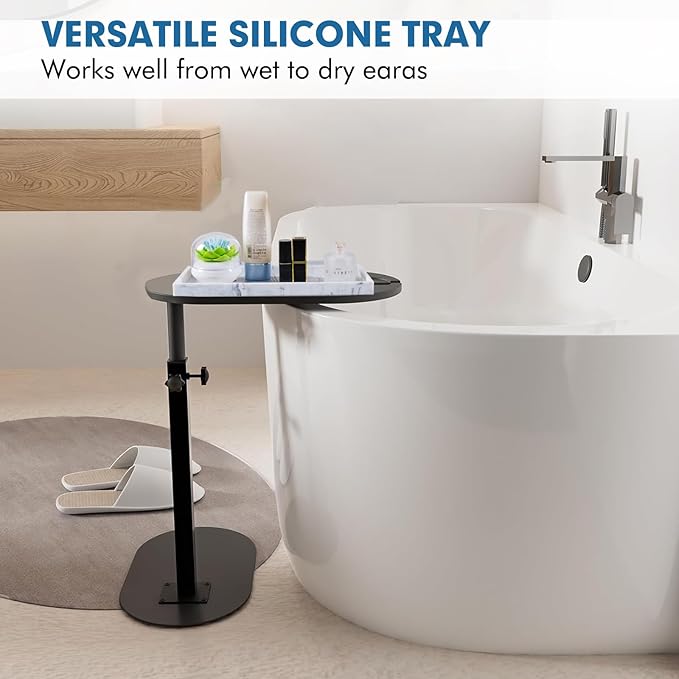 Bloss Bathroom Vanity Tray with Soap Dish Holder - 11.8" Silicone Counter Trays for Kitchen, Bathroom, Toilet, Perfume, Jewelry,Candle, Key,Dresser