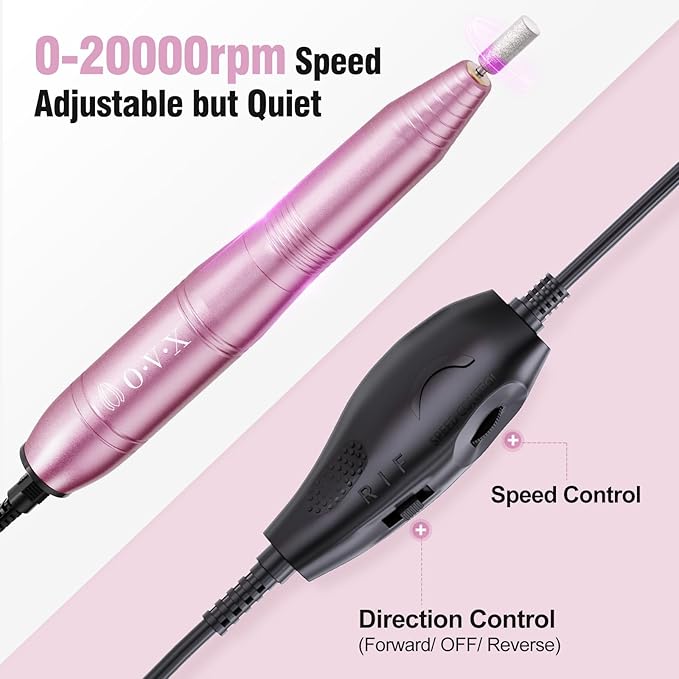 Portable Electric Nail Drill Machine, Professional 20000 RPM USB Manicure Pedicure Drills for Acrylic Nails Gel Polishing Shape Tools