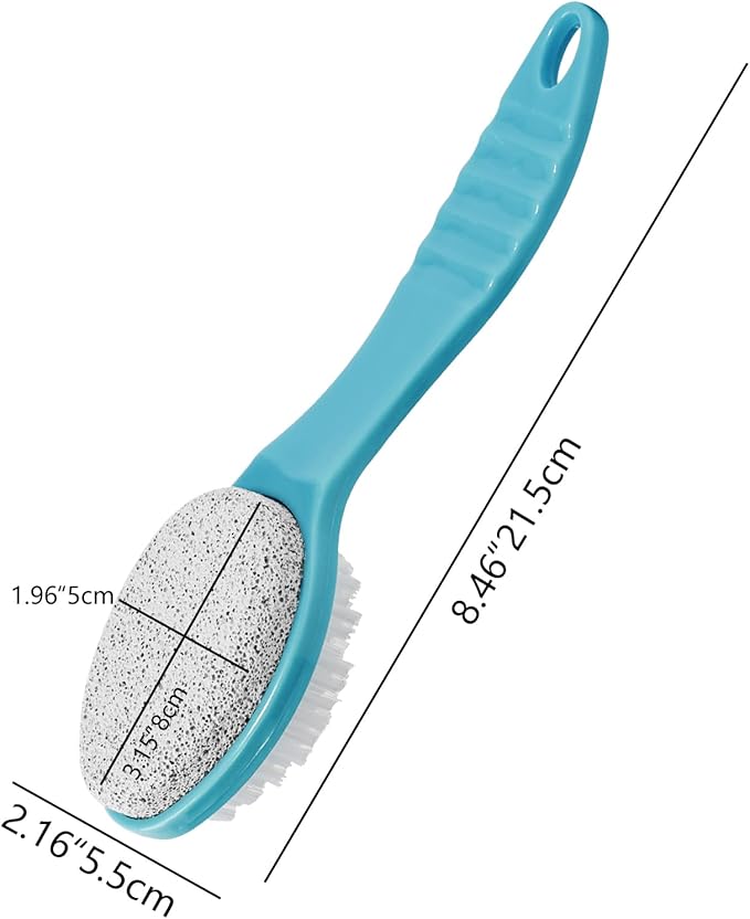Foot Callus Remover, Double-Sided Pumice Stone Brush for Feet (Blue, 2 Pack)