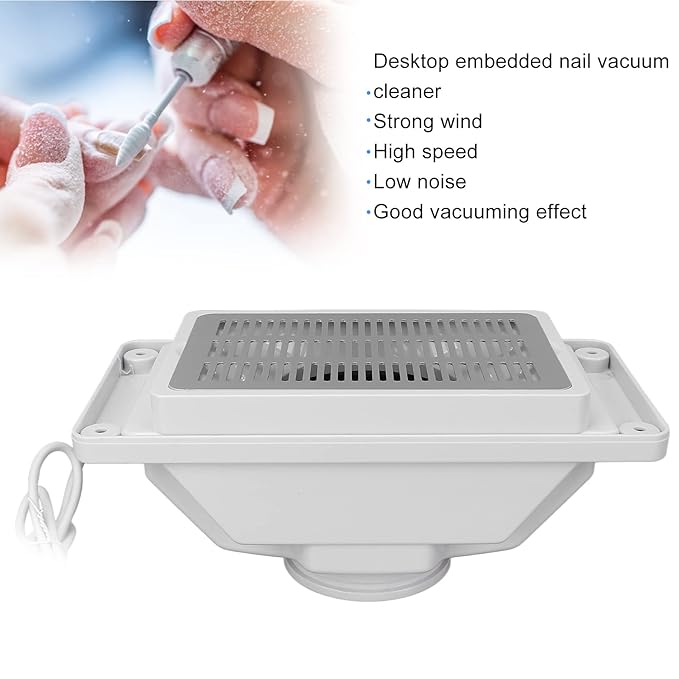 Sonew Nail Dust Collector Machine, Electric Powerful Nail Dust Suction Cleaner Extractor for Acrylic Gel Nail Polishing, Low Noise(US)
